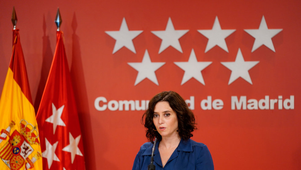 La presidenta Isabel Díaz Ayuso durante una comparecencia / Comunidad de Madrid