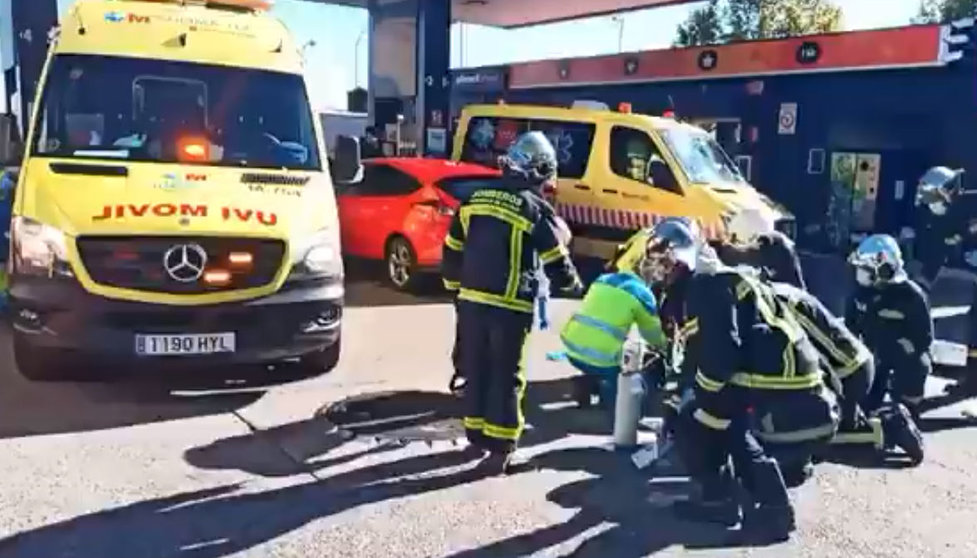 Los Servicios de Emergencia trabajando en el lugar del accidente / 112 Madrid