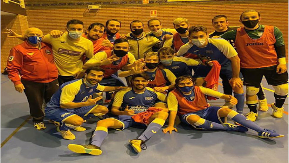 Los jugadores del Humanes Fútbol Sala celebrando la victoria / Foto: Diego Campoy