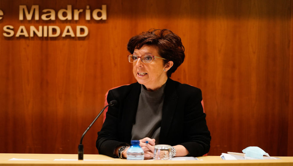 Elena Andradas durante la comparecencia / Comunidad de Madrid