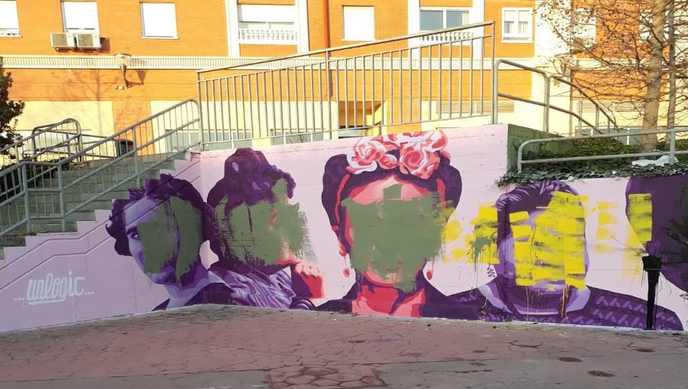 Mural feminista de Getafe con pintadas / Ayuntamieto de Getafe