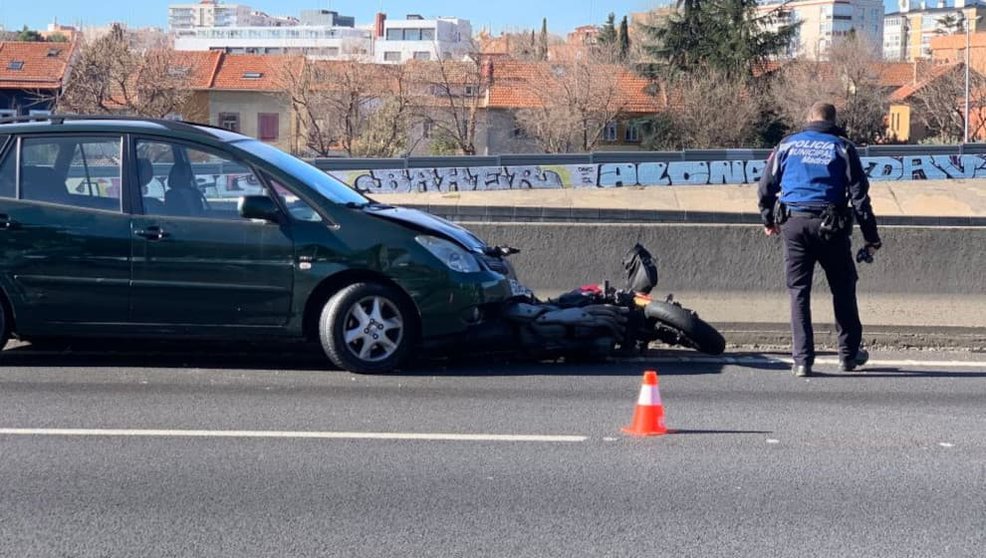 Accidente de tráfico en la M-30 de Madrid