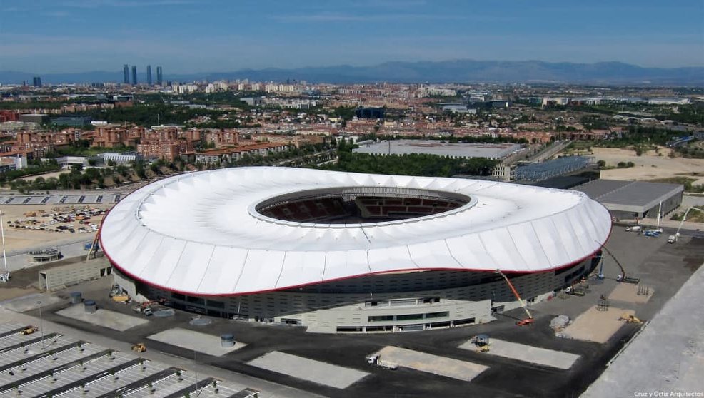 Vista aérea del Estadio Wanda Metropolitano