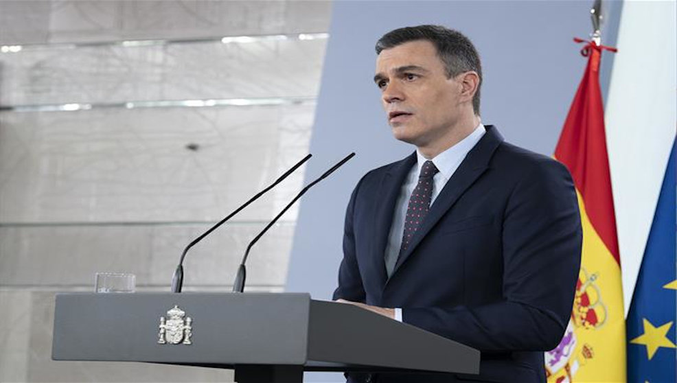 El presidente del Gobierno, Pedro Sánchez, durante una comparecencia / La Moncloa