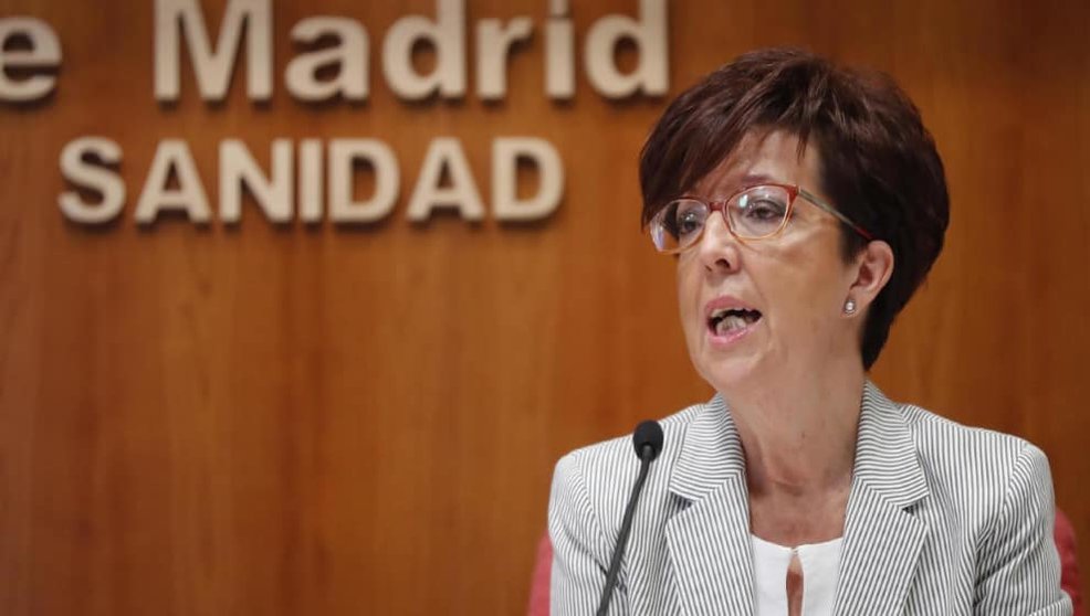 Elena Andradas durante una comparecencia en la Consejería de Sanidad / Comunidad de Madrid