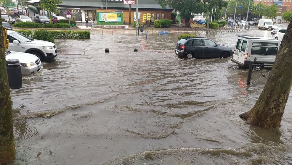 Inundacion de la zona de La Serna durante una de las lluvias torrenciales de este año en Fuenlabrada